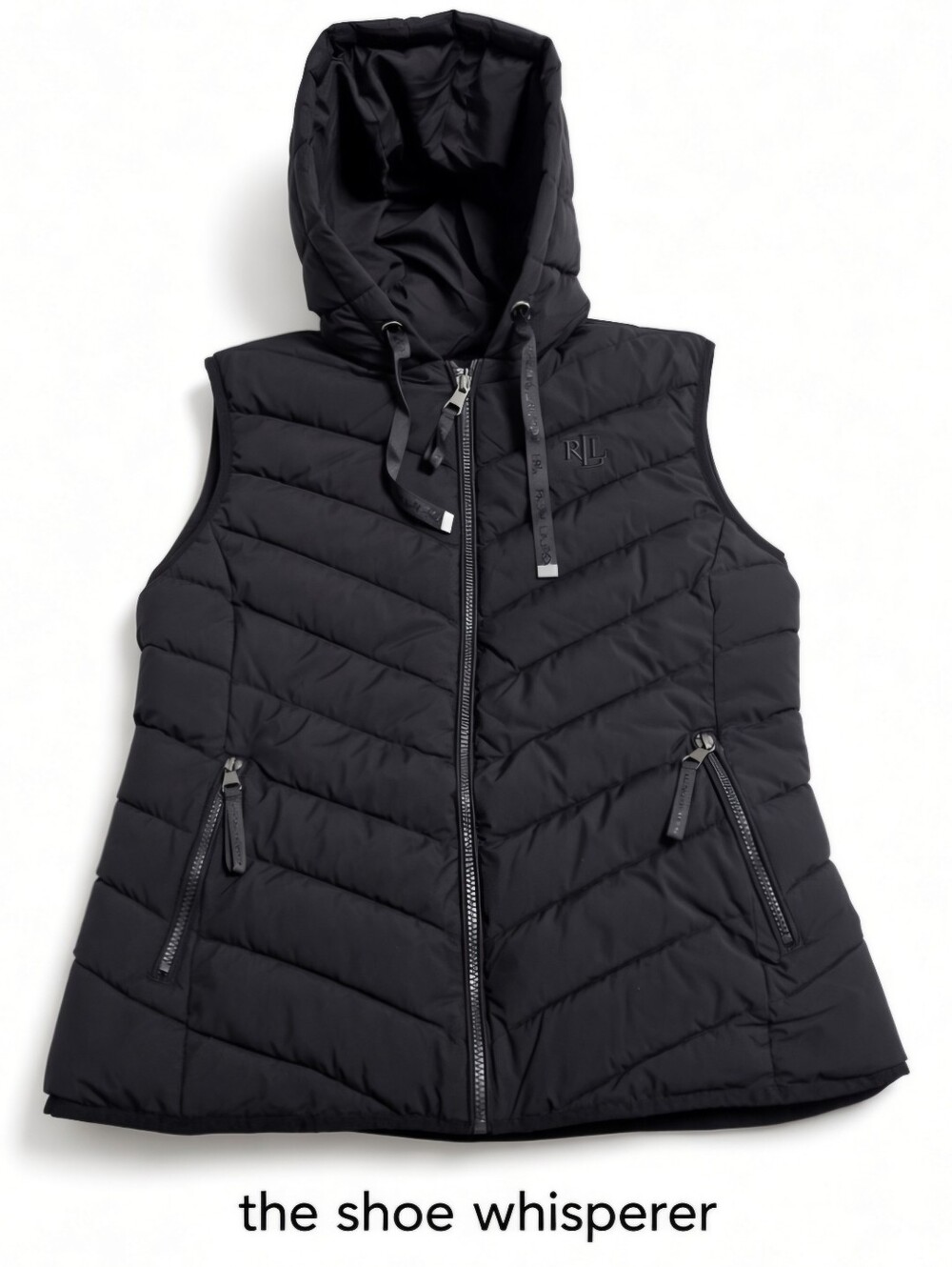 NWT Women's Lauren Ralph Lauren Stretch Hooded Puffer Insulated Vest Size L